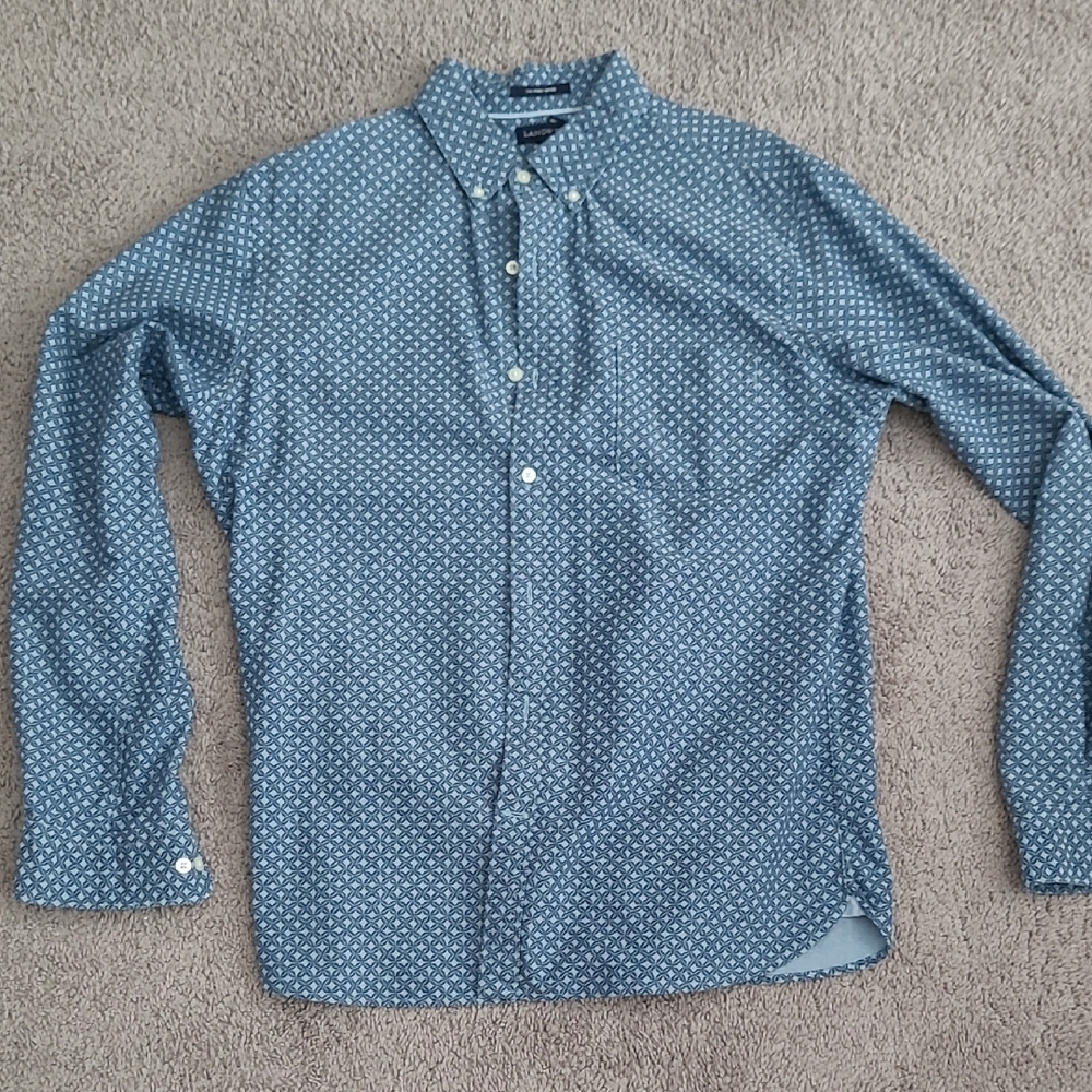 Lands End Sail Rigger Oxford Slim Fit Large